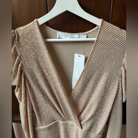 NWT IRO LouLou Sequin Dress in Blush Pink (Size:38/6) - Picture 6 of 15